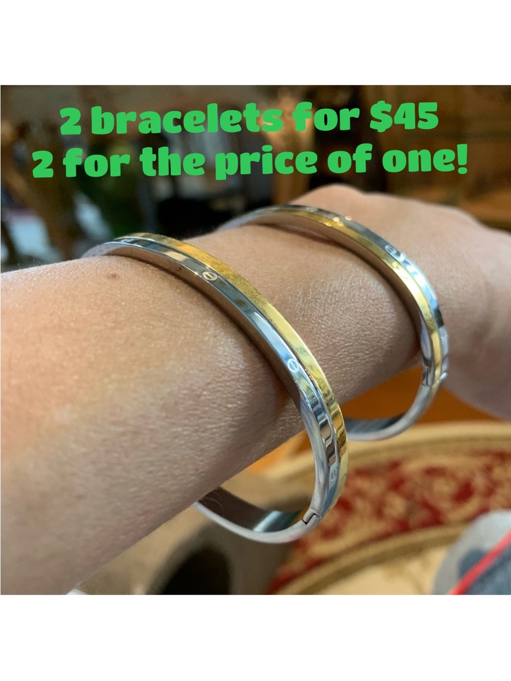 Stainless steel 2 tone bracelet 2 for the price of one!